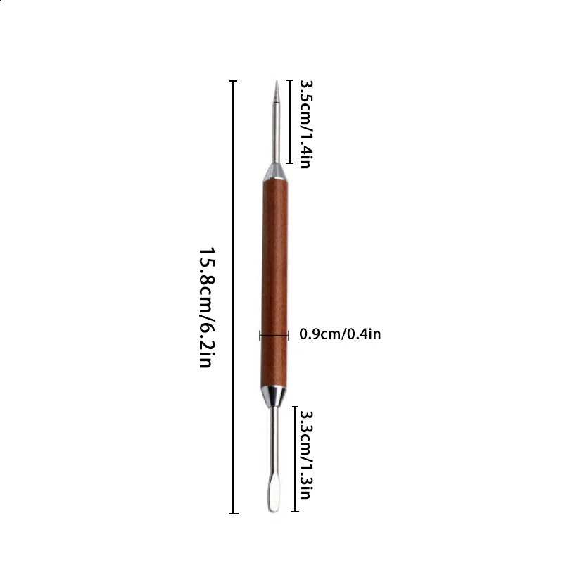 Latte latte art needle coffee art wooden handle stainless steel pen cappuccino espresso art needle barista accessories 240801 - view 7