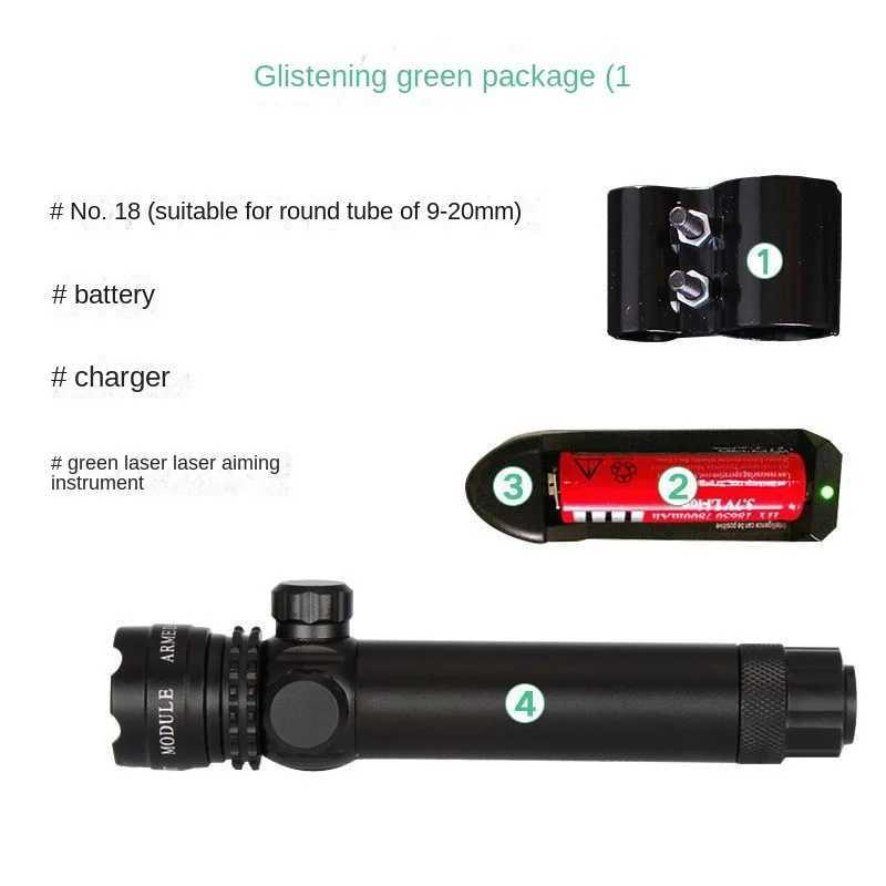 New high-power green laser with tube clip non infrared laser and adjustable laser pen with adjustable aiming device B240801