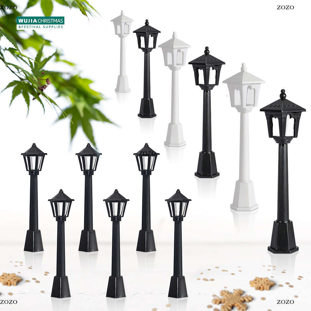 6/12Pcs Miniature Street Lights Plastic Model Railway Train Lamp For Doll House Micro Landscape Diy Fairy Garden Christmas Decor