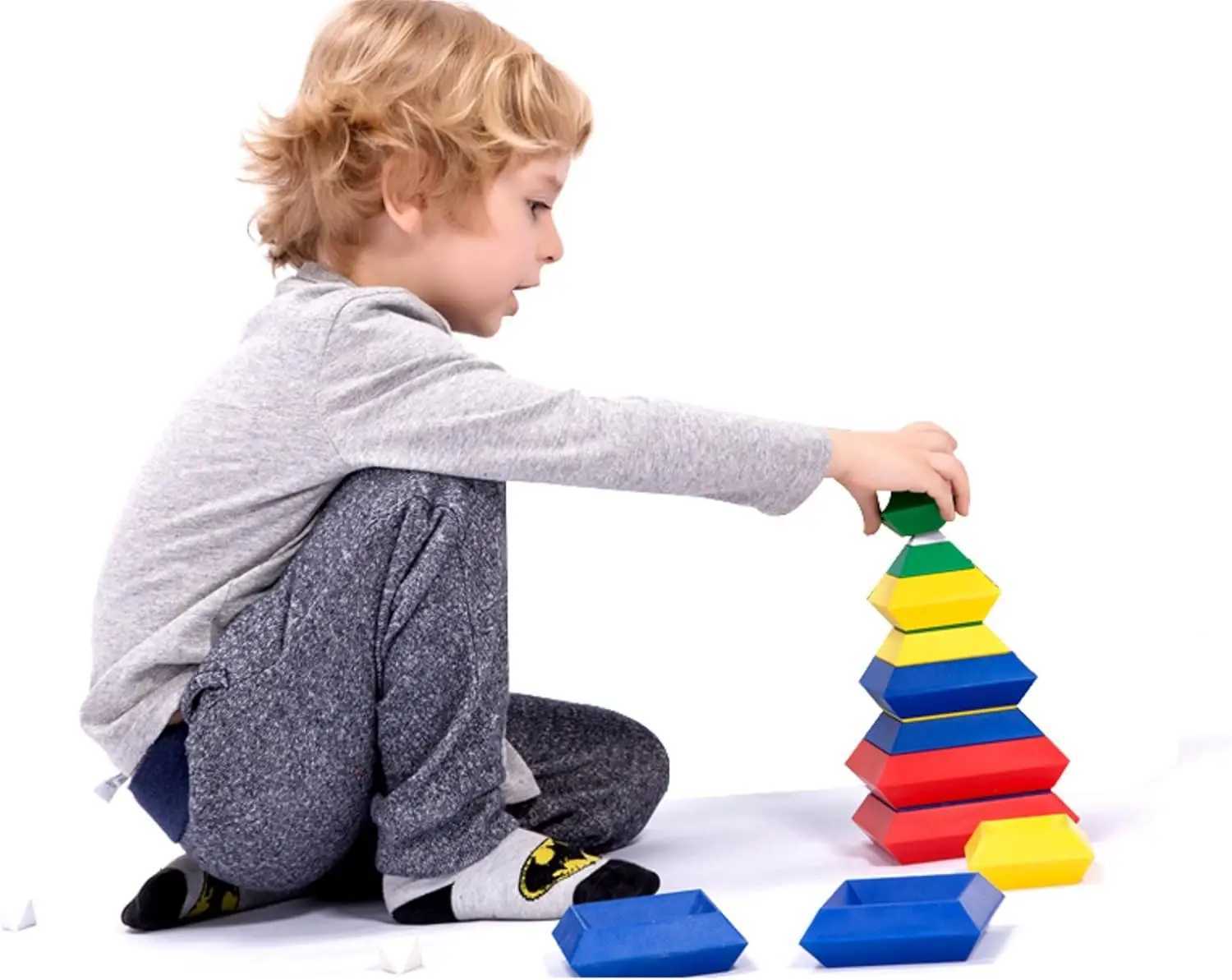 15Pcs Pyramid Stacking Toy Building Blocks 3D Puzzle Brain Teasers Stacker Toy 3D Puzzle Stem Toys Pyramid Speed Cube Y240731