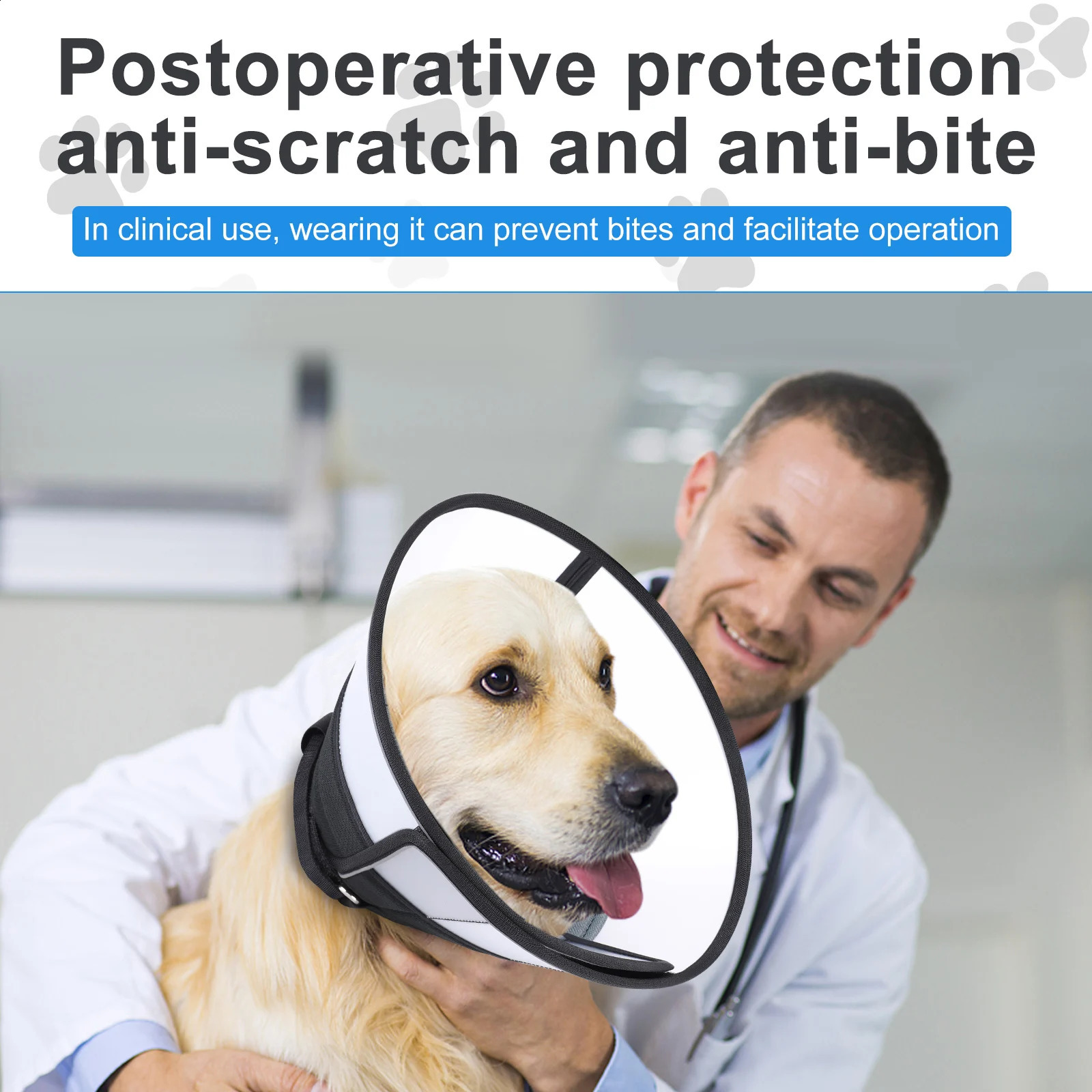 soft adjustable pet cone antibite elizabethan collar dogs comfortable postsurgeryideal for small and large dogs 240801