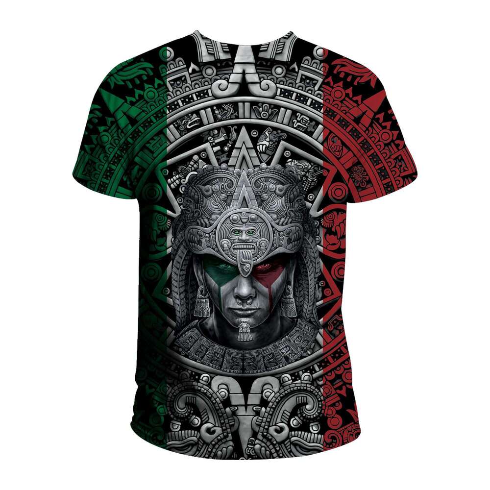 T shirt Mens Mexico Shirt 3D Digital Print Short Sleeve Aztec Shirts Mexican Gifts shirts tshirt graphic tee Casual tops summer clothes Short sleeve n