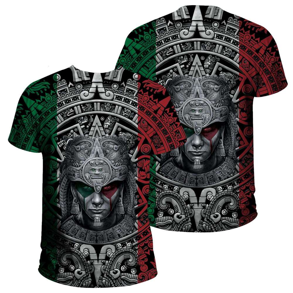 T shirt Mens Mexico Shirt 3D Digital Print Short Sleeve Aztec Shirts Mexican Gifts shirts tshirt graphic tee Casual tops summer clothes Short sleeve n