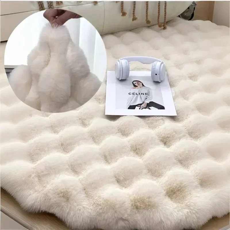 Nordic Round Carpets for Living Room Plush Floor Mat Soft Area Rugs Bedroom Bedside Fluffy Non Slip Shaggy Rug Decor 240731