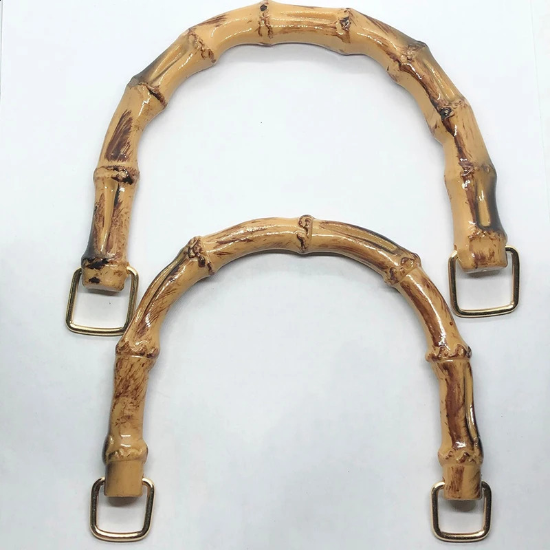 U Shape Bamboo Bag Handles For Handbags Women Purse Tote Handle With Link Buckle Woven Bag Handle For DIY Bag Making Accessories 240731