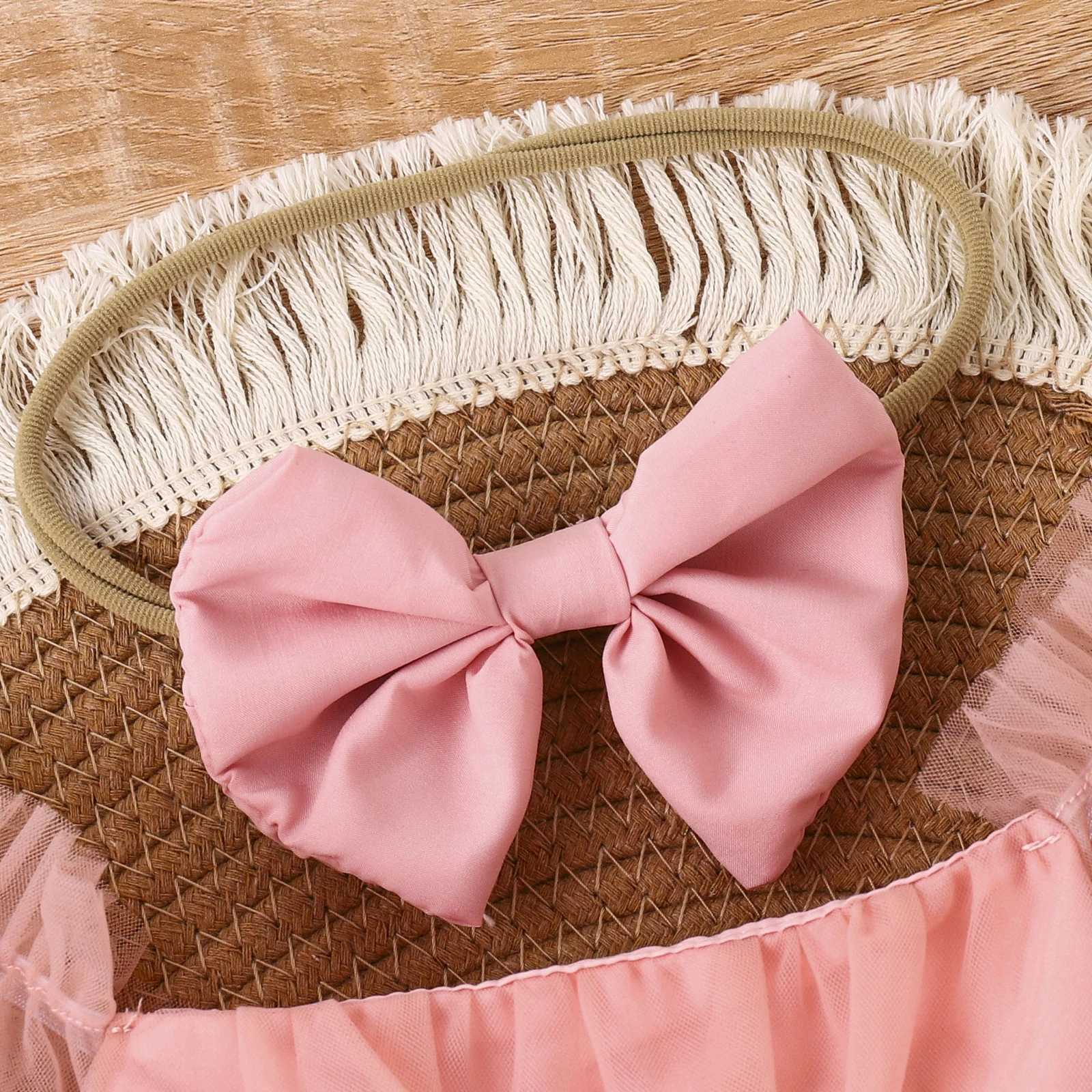 2PCS Summer Baby Girls 0-2 Years Old Baby Soft And Comfortable Net Color Two-Color Gauze Skirt Dress + Hijab X250220