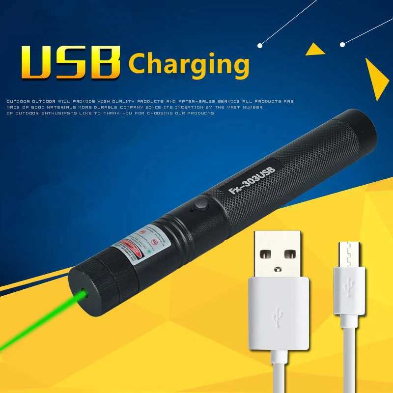 Usb Green Laser Pen Powerful Starry Laser Flashlight Beam Light Rechargeable USB Charging Lithium Battery Laser Survival Tools B240801