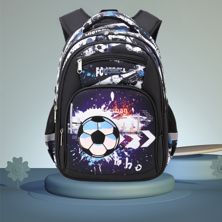 Foreign trade schoolbag 1-3 grade camouflage football primary school students large capacity ridge protection children backpack layer backpack