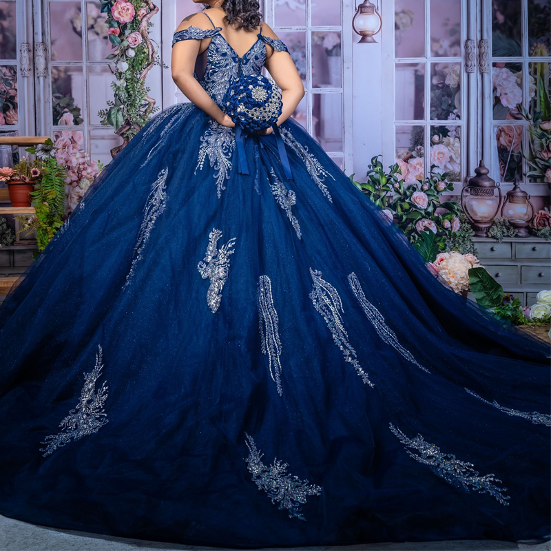 Royal Blue Princess Sparkly Quinceanera Dresses 2024 Applique Crystal Tassel Lace-up vestidos 16 de xv anos Sweet 15 Gown