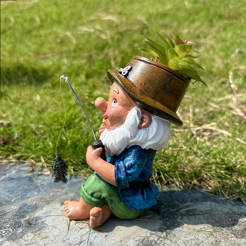 Fishing Old Man Statue Resin Crafts Garden Decorations Spot Garden Decoration Patio Arrangement