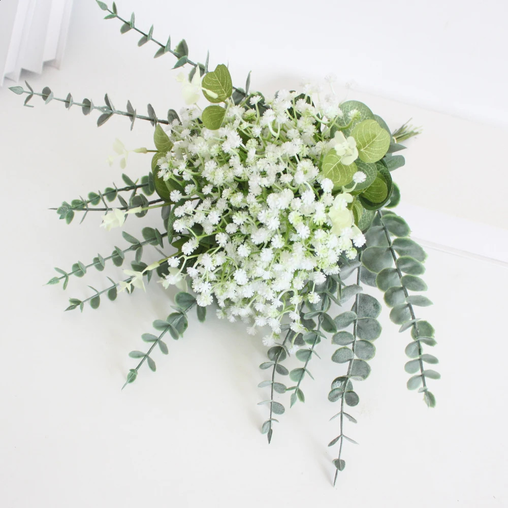 1530Pcs Babys Breath Artificial Flowers Gypsophila Eucalyptus Leaves Fake Flower for Wedding Bridal Bouquet Home Room Decor 240731