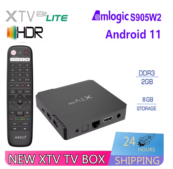XTV SE2 Lite Smart Android 11 TV Box 4K Ultra HD 2.4&5G Dual WiFi Media Player 100M LAN Amlogic S905W2 AV1 Xtraem Codes STALKER