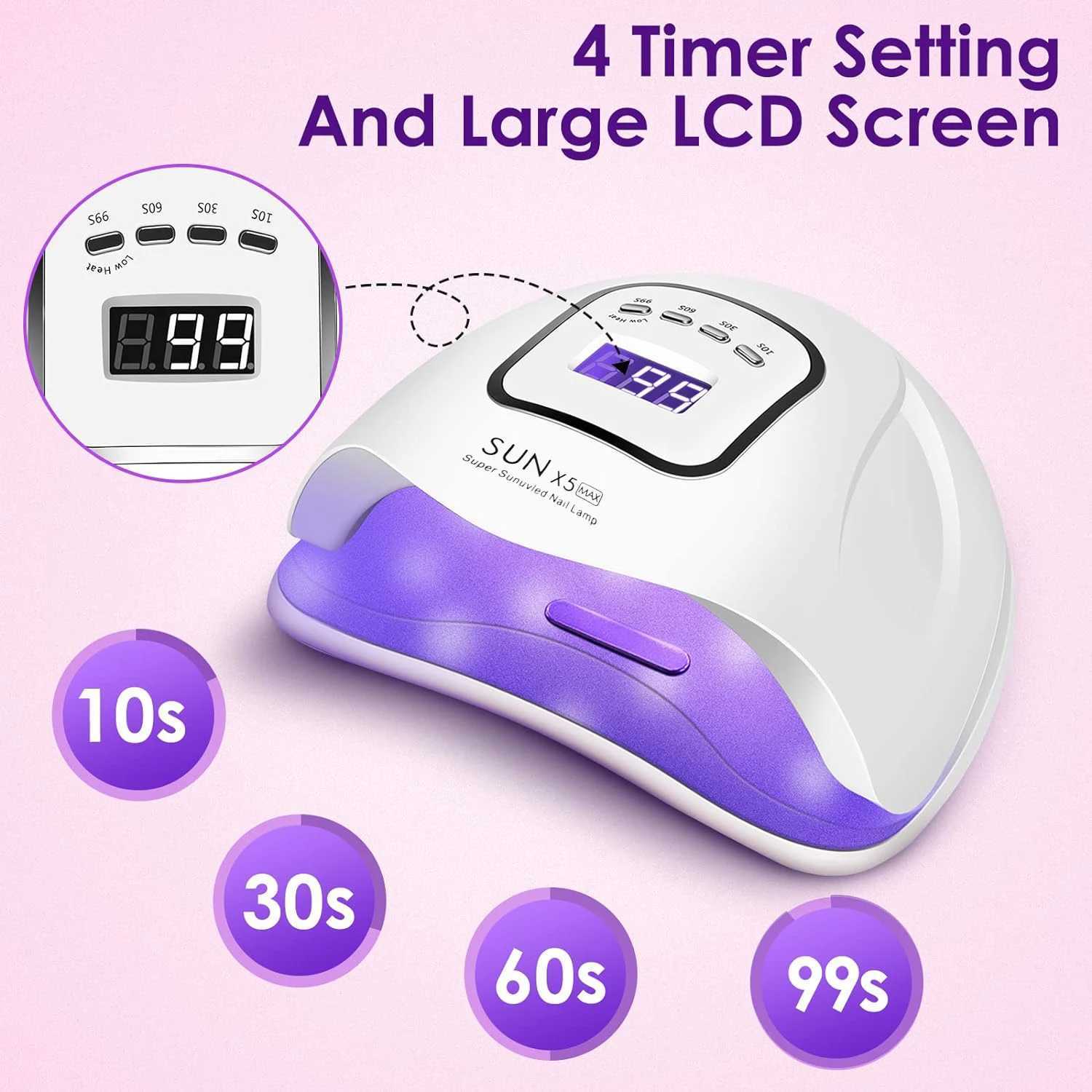 SUN X5 MAX Professional UV LED Nail Dryer Light for Nails Drying Machine Manicure Gel Polish Curing Lamp with 4 Timer SettingsCL2400806