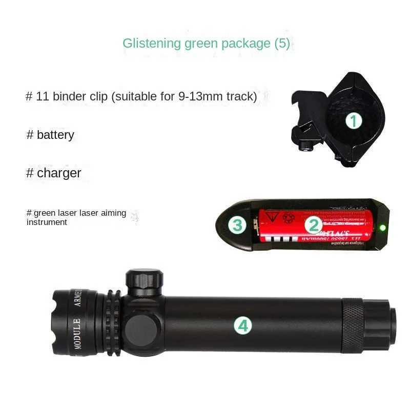 New high-power green laser with tube clip non infrared laser and adjustable laser pen with adjustable aiming device B240801