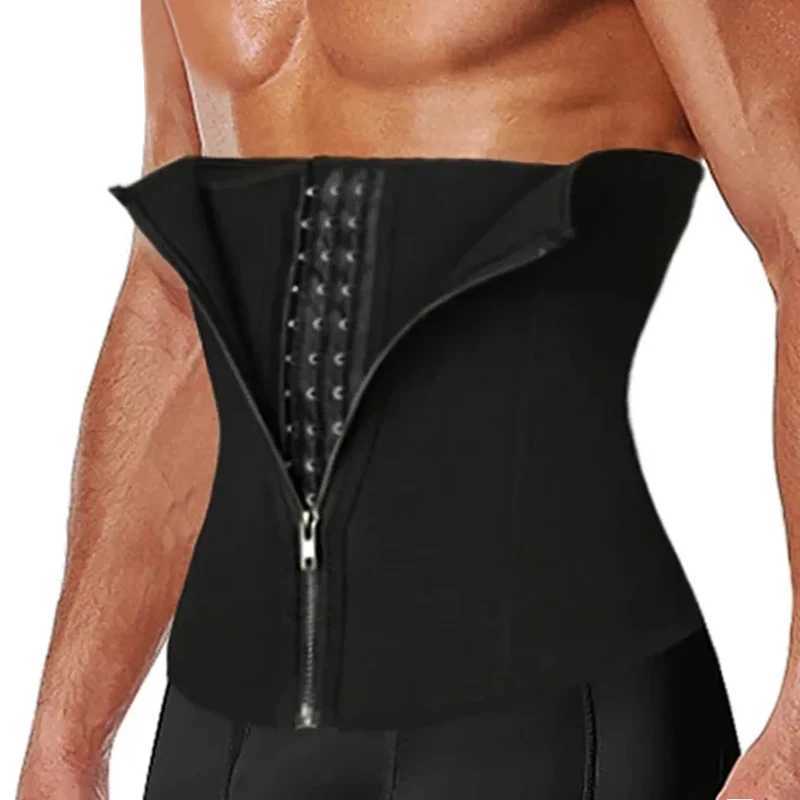 Mens waist trainer shaping back support weight loss belt tight corset gym abdominal binding fitness waist decal exercise clothes W240801