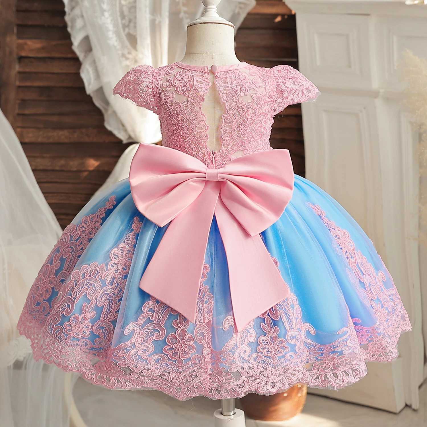 Embroidery Elegant Princess Dress for Girls Luxury Golden Lace Vintage Children Festival Party Gown Baby Formal Weddings Dresses X250220