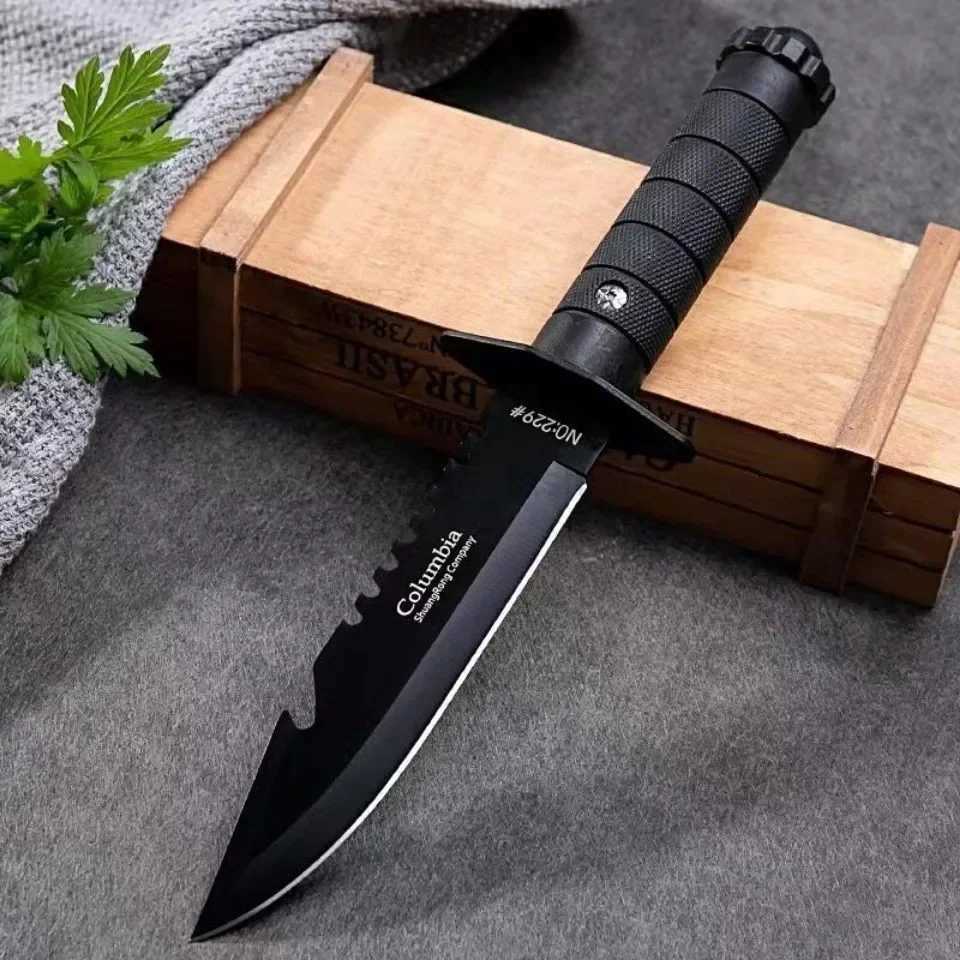 Stainless Steel Knife Steel Tactical Straight Knife Jungle Camping Self-defense Straight Knife Handle Hunting Knife ConvenientXJ240801