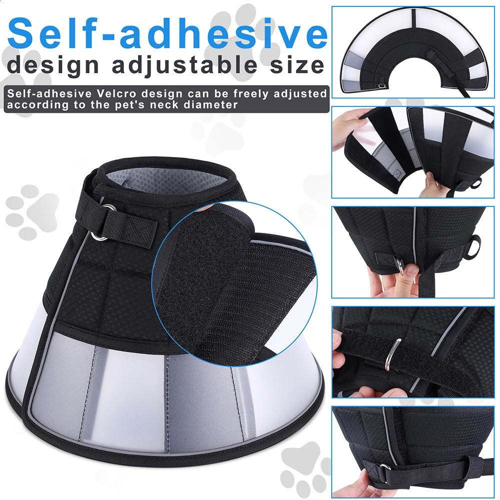 soft adjustable pet cone antibite elizabethan collar dogs comfortable postsurgeryideal for small and large dogs 240801