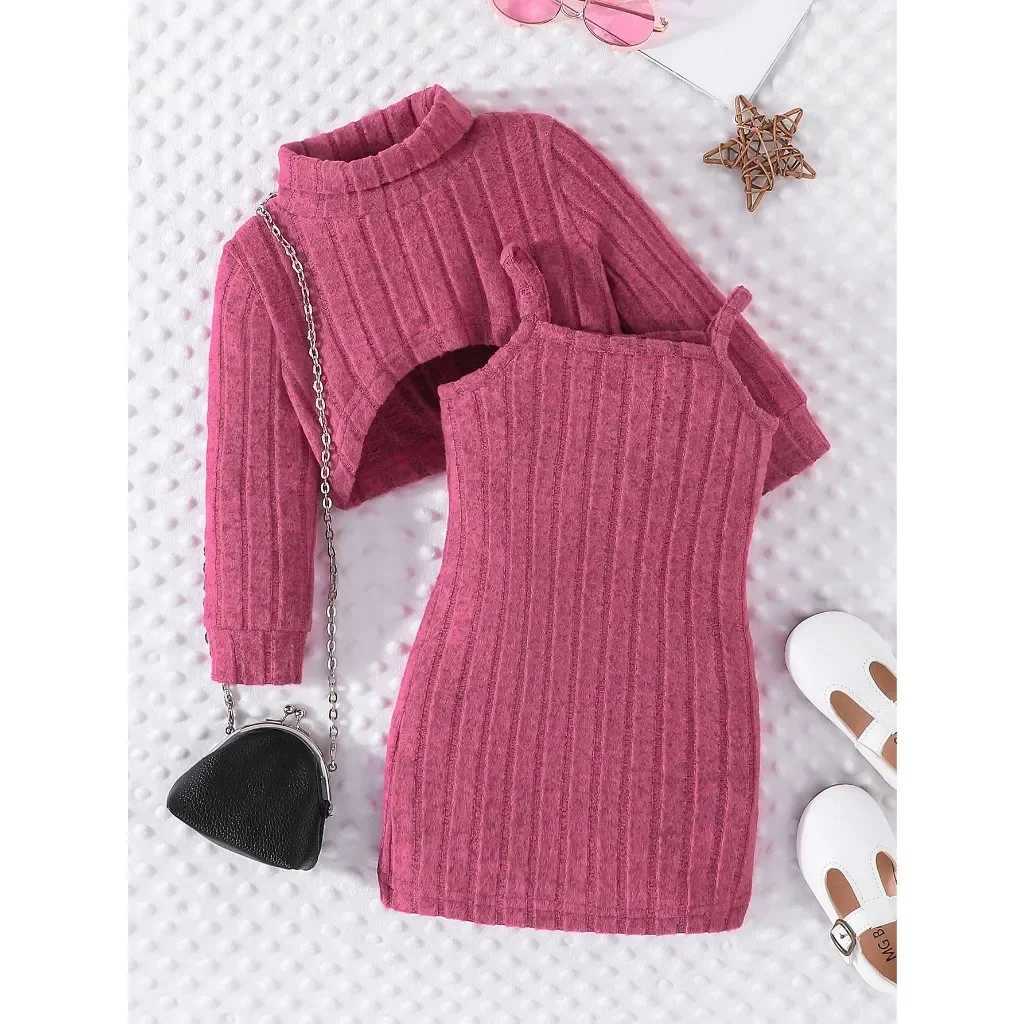 Newborn Baby Girls Clothes Set 6Months-3Years old Long Sleeve Striped Top and Suspenders Skirt Princess Dresses For Kids Girl X250220