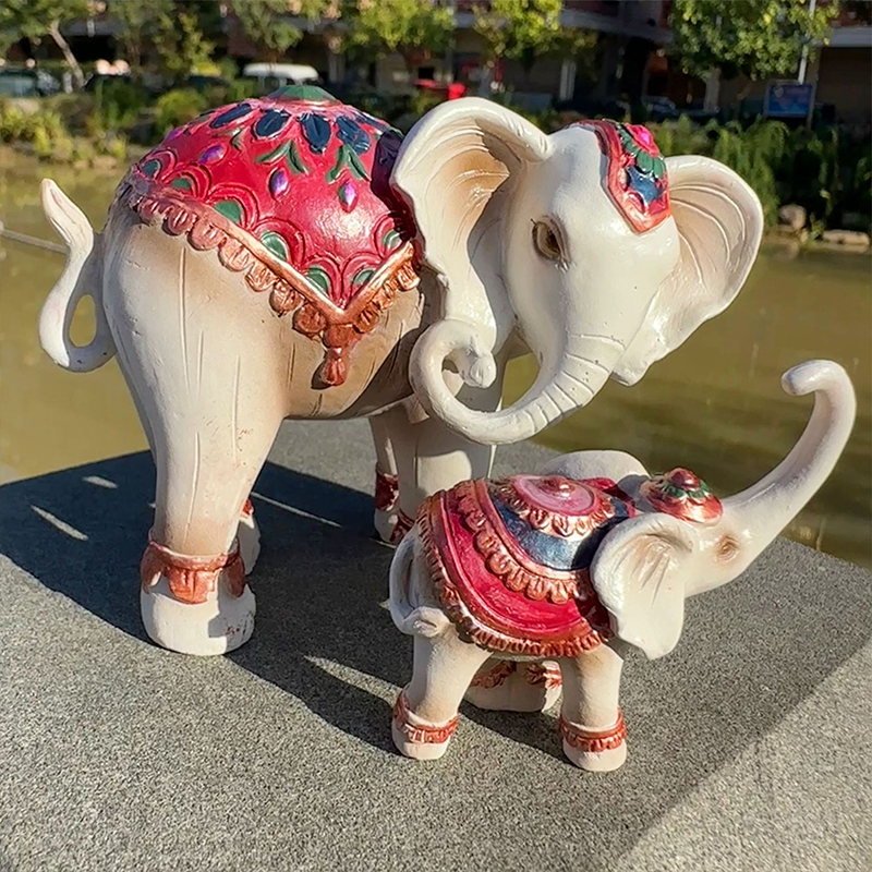 Outdoor Garden Resin Crafts Statue Mother and Child Love Elephant Home Desktop Decoration Ornament