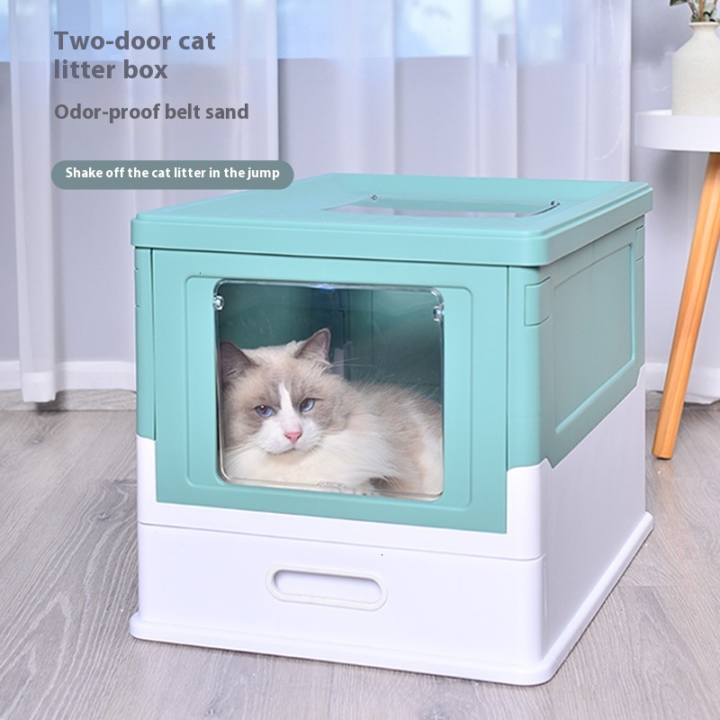 Large Fully Encased Cat Litter Box Dual Entry Design for Convenience, Odour Control Included