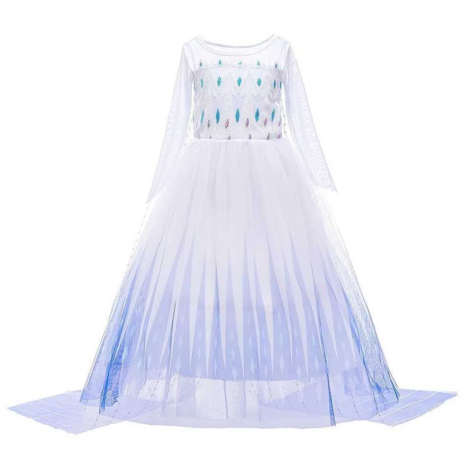 Girls Carnival Cosplay Costume Children Princess Dress Kids Anna Elsa Jasmine Aurora Ariel Dress Girl Halloween Christmas Party Y240731