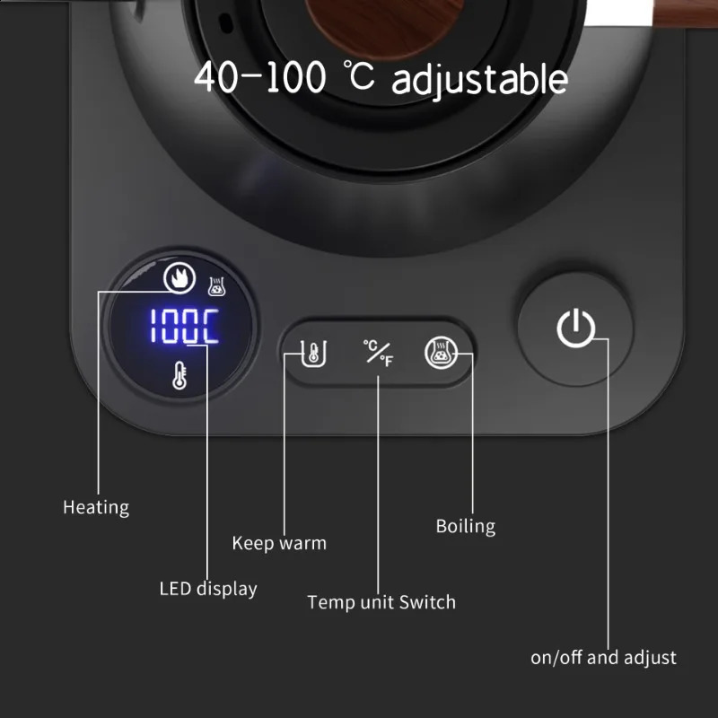 1200W intelligent constant temperature electric kettle for manual brewing of coffee used for brewing milk powder 240801