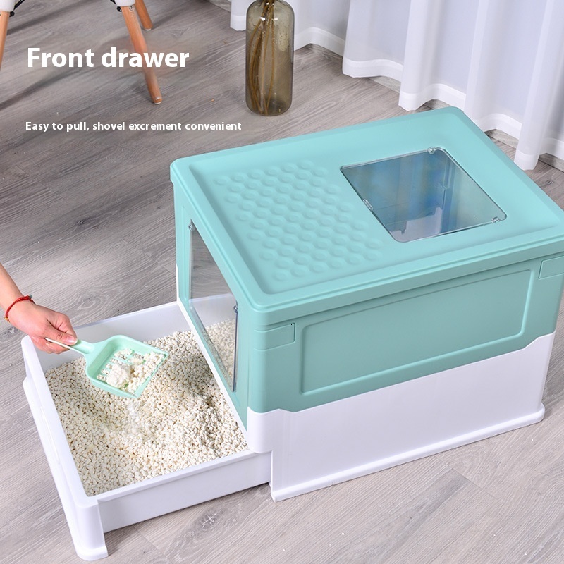 Large Fully Encased Cat Litter Box Dual Entry Design for Convenience, Odour Control Included