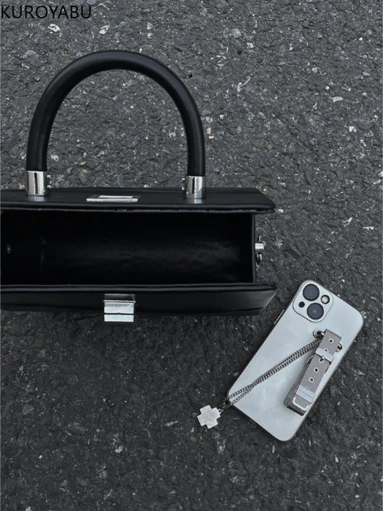 wallet and handbag highquality leather womens bag Y2k shoulder fashionable black casual messenger retro top 240817