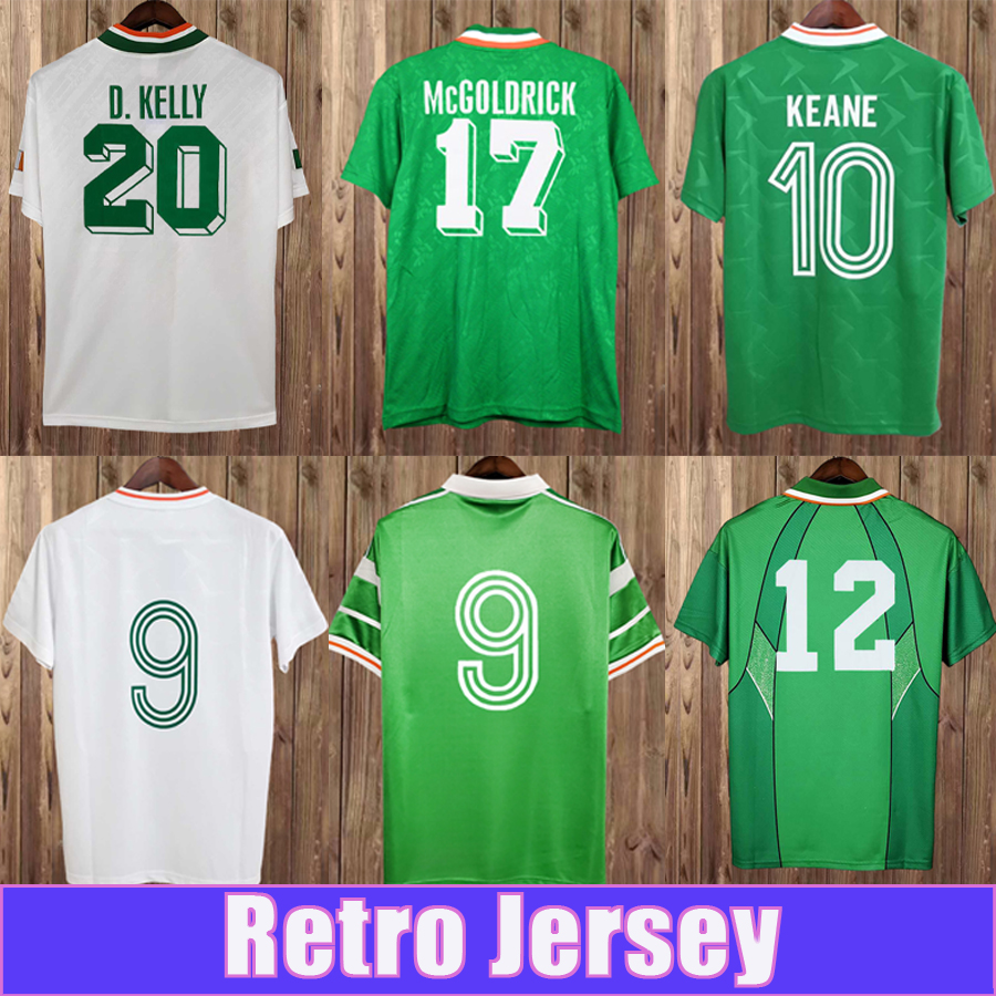 1988 1994 Ireland National Retro Mens Soccer Jerseys Home Away KEANE MCGRATH ALDRIDGE COYNE MCGOLDRICK WHELAN D. KELLY Vintage Football Shirts