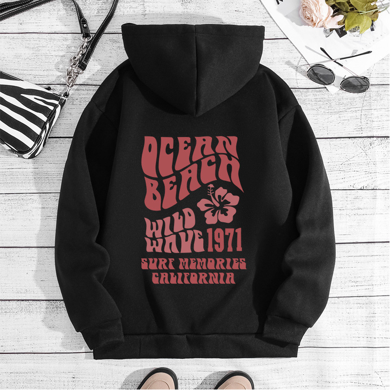 New autumn winter with fashionable lettering printed hooded back collar and plush hoodie for women F8..1#29