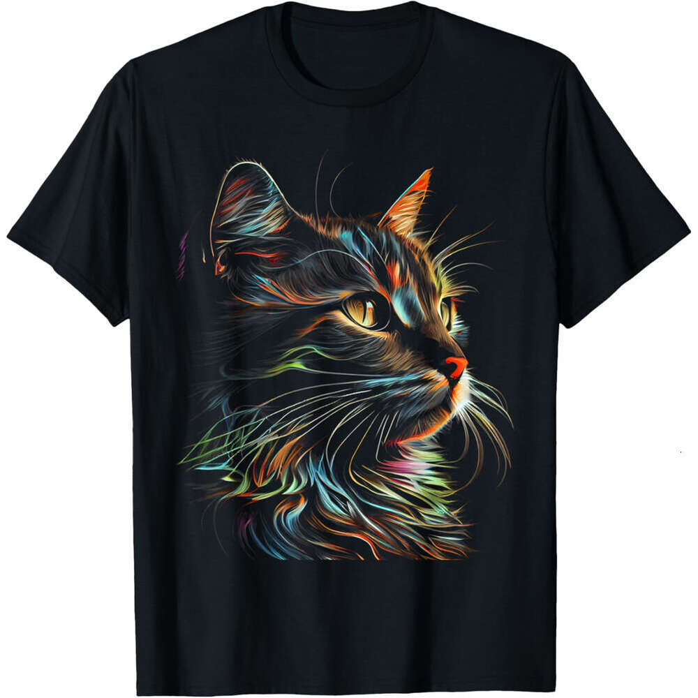 T shirt Mens Colorful Cat Cats Lover T-Shirt shirts tshirt graphic tee Casual tops summer clothes Short sleeve Free shipping