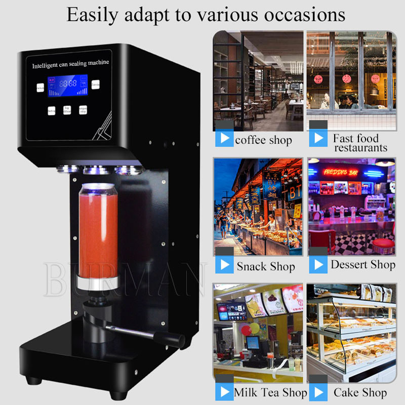 Commercial Automatic Tin Can Sealing Machine Soda Sealer Cup Body Rotation Aluminum Beer Bottles Pet Jar Cans Seamers