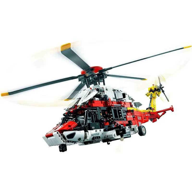 2001PCS Technical Airbus H175 Rescue Helicopter Building Blocks 42145 Electric Motor Assemble Bricks Toys Gifts For Kids Boy Y240731