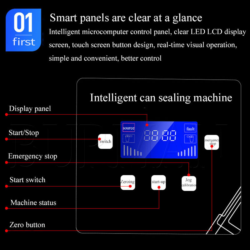 Commercial Automatic Tin Can Sealing Machine Soda Sealer Cup Body Rotation Aluminum Beer Bottles Pet Jar Cans Seamers
