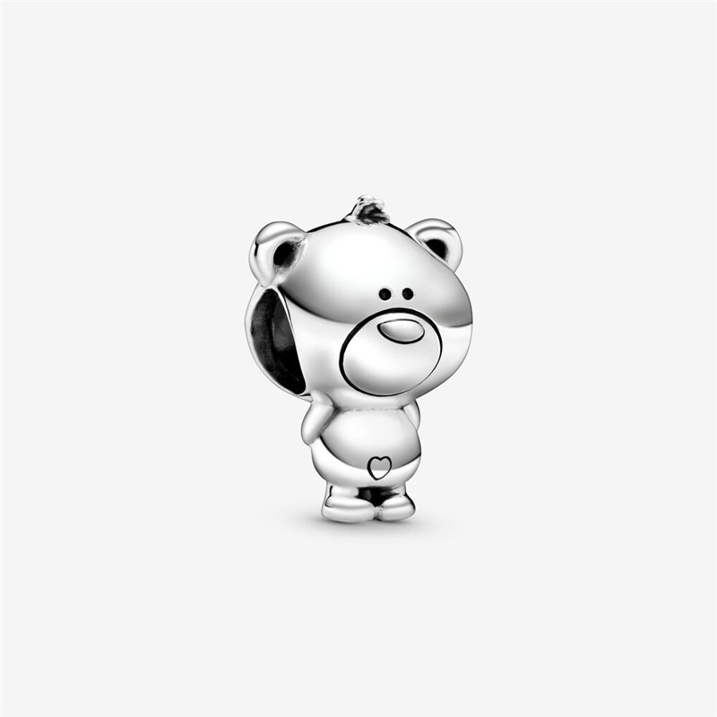 Silver Loose Beads For Jewelry Making Rabbit Monkey Mushroom Bear Animal Bracelet Men And Women Bangle 2024 Trend