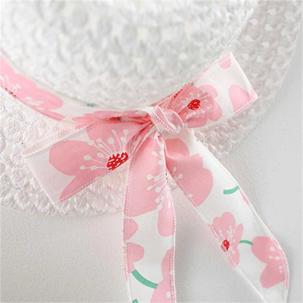 New summer girls dress sleeveless floral print large bow cotton dress set 2 pieces suitable for 0-3 years old X250220