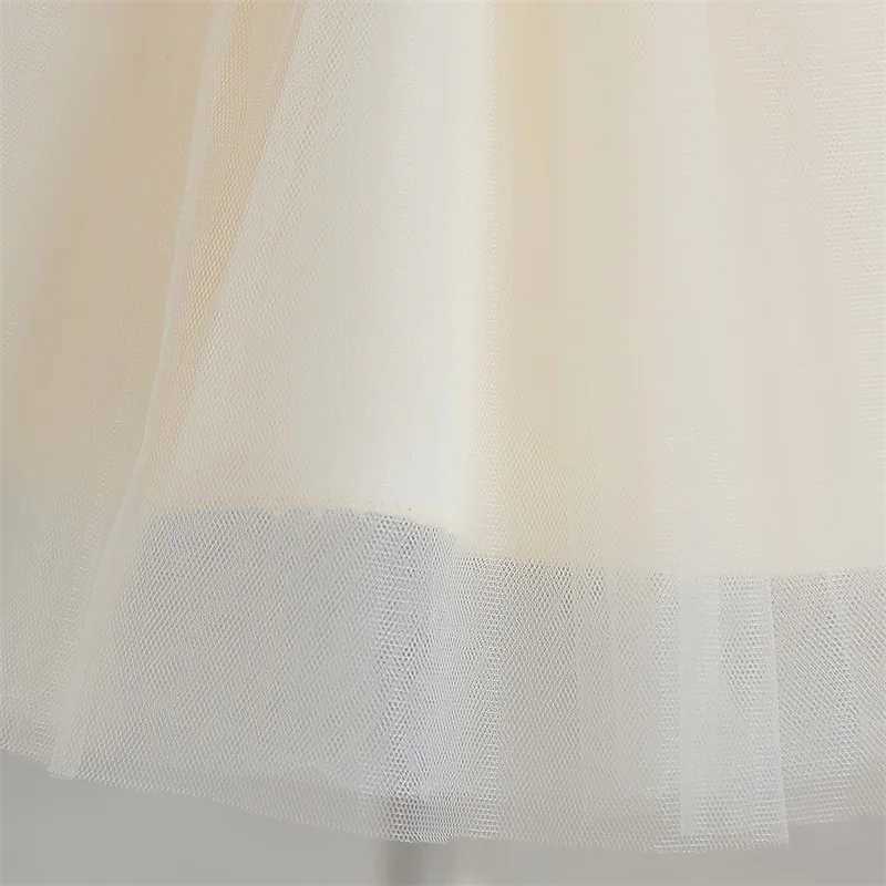 2024 Infant Baby Baptism Dress For Girls Kids Wedding Party Dresses Bow Beaded Tulle Christening Gown Birthday Children Clothes. X250203