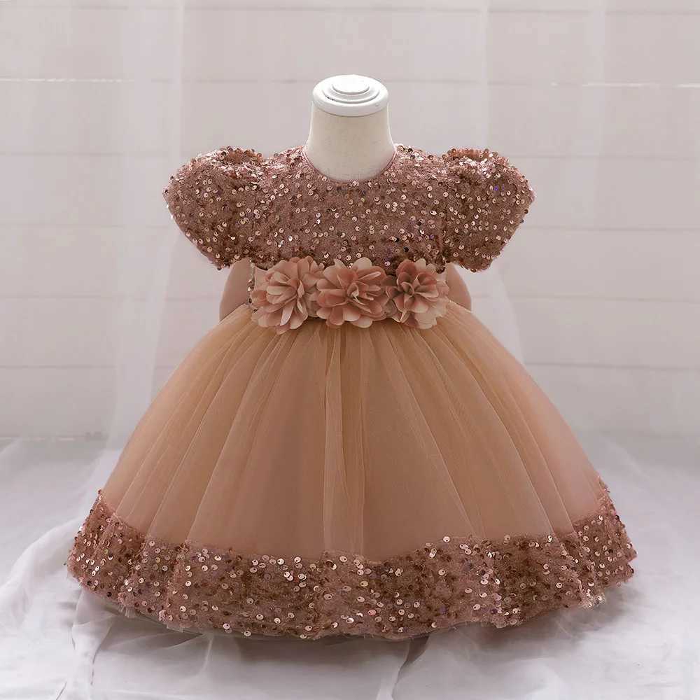Baby girl dress childrens Christmas dress newborn lace princess dress childrens 1st birthday party dress baby vest X250203