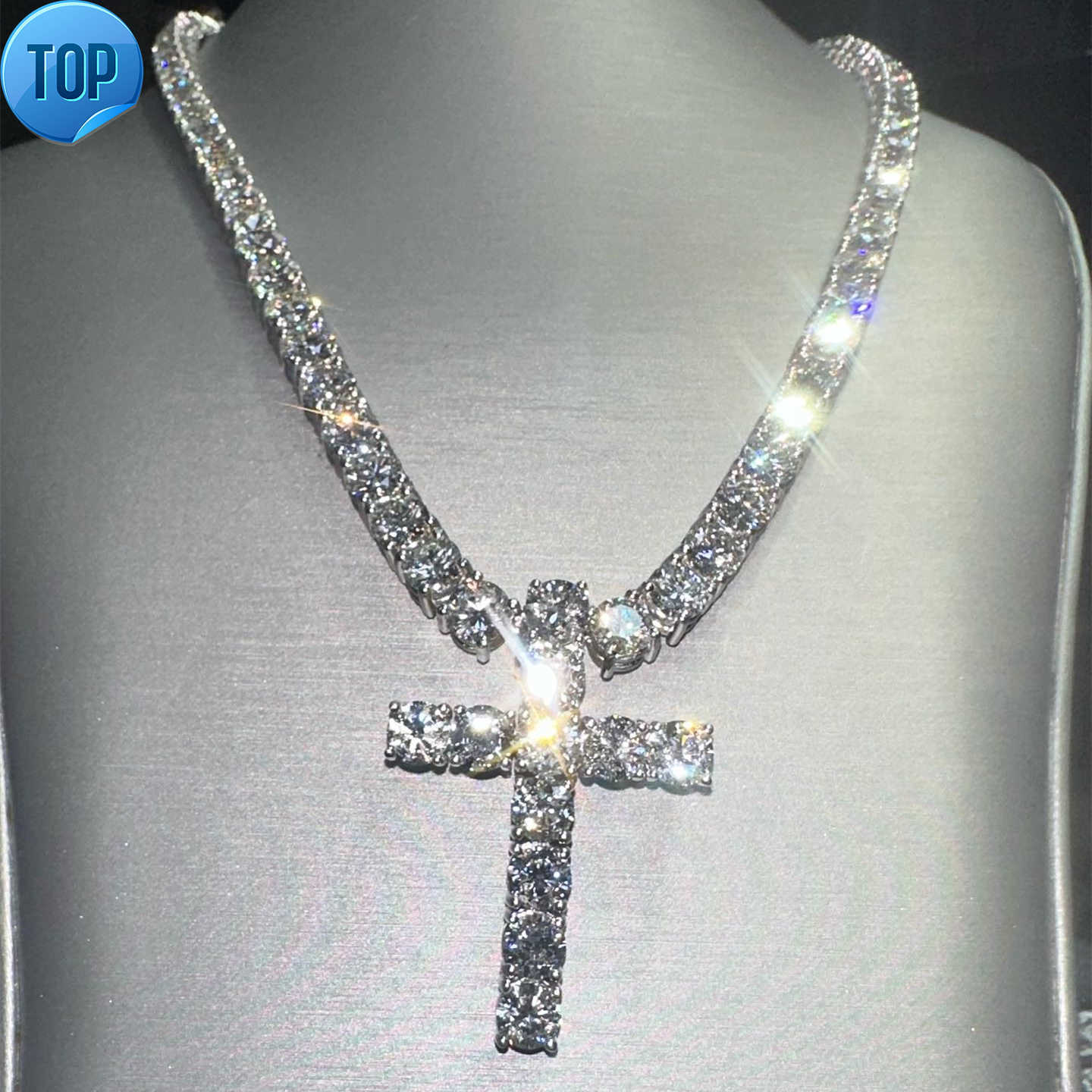 Hiphop Moissanite Pendant Chain Cross Pendant S925 6mm Iced Out Custom VVS Moissanite Diamond Chain Pendant