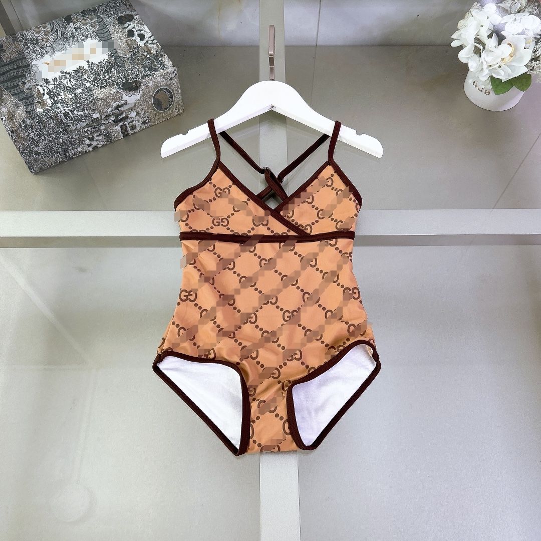 Luxury Kids Beach Swimwear Designers Girls Swimsuit G Trendy Babys High Quality Swimming One-piece -12 Girls Classic Clothing For Beach Size 80-150 DYD240819