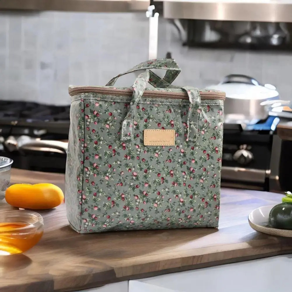 Picnic Lunch Bag Multifunctional Insulated Picnic Bag Reusable Canvas Cooler for Outdoor Travel Hiking Food Thermal Supplies 240819