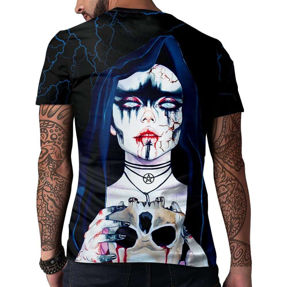 T shirt Mens Halloween T-Shirts 3D Print Short Sleeve T-Shirt Casual Neck Novelty Street Fashion Shirts tshirt graphic tee summer clothes Short sleeve