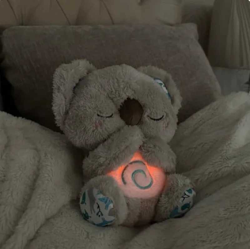 Cute Soothing Koala Bear Sleep Toys for Kids Baby Calming Anxiety Relief Breathing Koala Toy Sleep Buddy Plush Doll With Lights Y240801