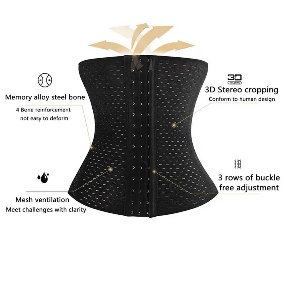 Female body shaping abdominal weight loss black abdominal belt shaping tight corset flat back abdomen tight corset W250120