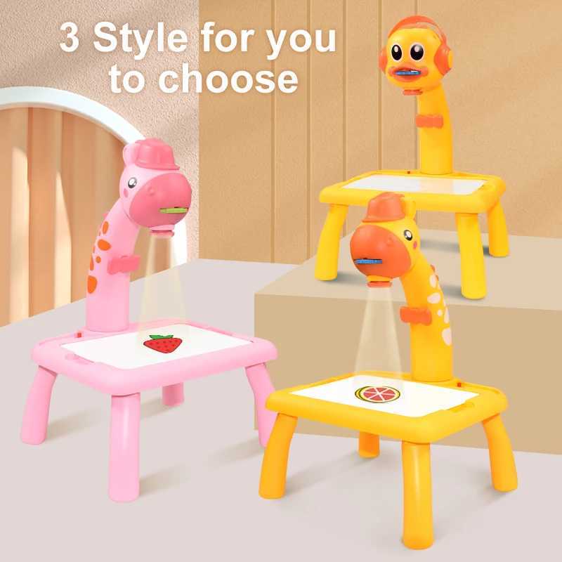 Kids LED Art Drawing Set Table Light Toy Painting Board Desk Educational Learning Paint Tools Toys For Children Game Gifts Y240801