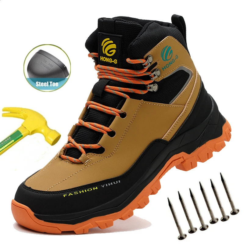 Waterproof Men Boots Safety Shoes PunctureProof work Steel Toe Indestructible Construction Protective 240731