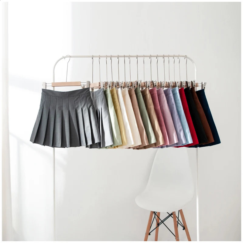 Summer Mini Skirts for Women Harajuku High Waist Skirts Women Korean Fashion Sexy Skirts Retro Wrinkle Skirts Tennis Pink Blue 240729Z