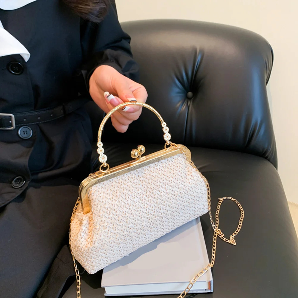 Chain Tophandle Bag Clip Shell Shape Handbags Fashion Casual Elegant Exquisite Handmade Temperament for Travel Street Po 240731