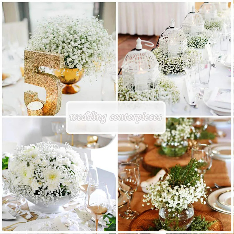 1530Pcs Babys Breath Artificial Flowers Gypsophila Eucalyptus Leaves Fake Flower for Wedding Bridal Bouquet Home Room Decor 240731